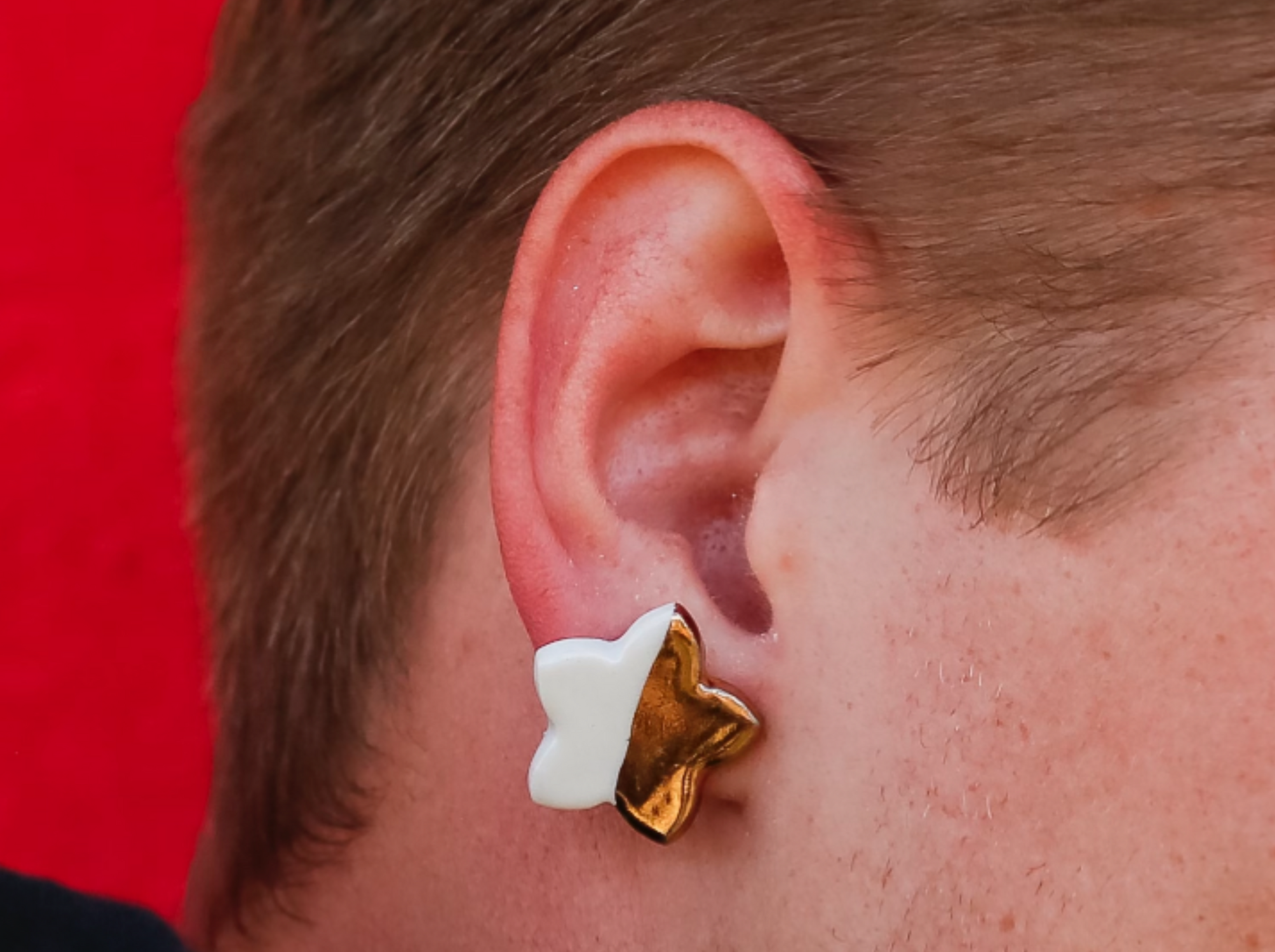 Gold Ceramic Earrings