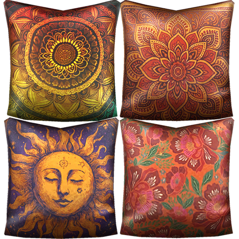 Transform your Sims 4 living space into a cozy, bohemian retreat with CarolaSims' boho-inspired cushions and pillows. Crafted with love and attention to detail, each pillow and cushion is designed to add warmth, style, and comfort to your home. Whether you're decorating your living room, bedroom, or reading nook, these unique pieces bring the perfect mix of artistry and relaxation. Inspired by free-spirited bohemian design, these pillows and cushions incorporate earthy tones, fringe details, and vibrant patterns. They effortlessly blend into eclectic and minimalist interiors alike, giving your home an effortlessly stylish touch. With their authentic Boho vibes, CarolaSims cushions and pillows suit any room style, from boho chic to contemporary interiors. Pair them with neutral tones or mix them with other eclectic pieces for a curated look.