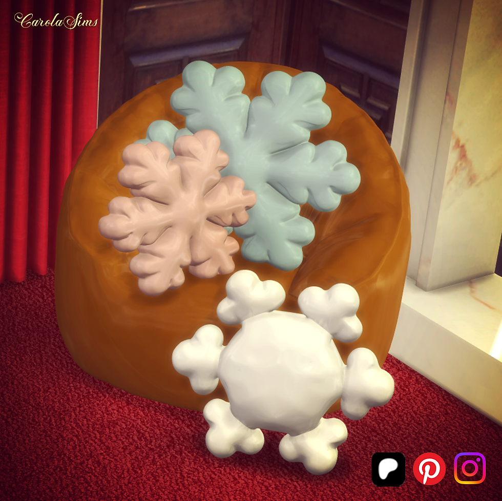 Snowflake-shaped plushies CC for the Sims 4