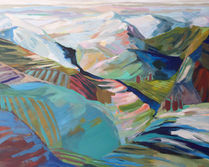 abstract mountain landscape painting