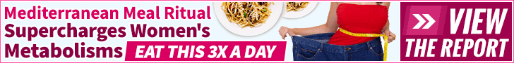 This vibrant banner promotes a dietary report highlighting how eating specific Mediterranean-inspired meals three times a day can support weight loss and metabolic health. Featuring bold headlines, a clear call-to-action, and imagery of wholesome pasta dishes and a woman celebrating her transformation, the layout is designed to drive clicks and engagement. Perfect for affiliate campaigns, wellness blogs, and diet landing pages, this graphic emphasizes simplicity, routine, and results—making it ideal for audiences seeking sustainable lifestyle changes. Discover the Mediterranean meal ritual that supercharges women’s metabolisms—naturally and effectively. 

