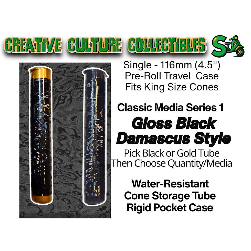 Thumbnail: sleek carbon fiber and Damascus steel pre-roll travel case 116mm rigid tactical EDC pocket Capsule