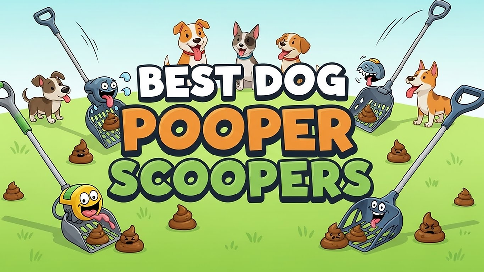 Best dog pooper scoopers text with cartoon dogs and cartoon poop and pooper scoopers