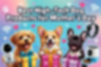Cartoon dogs holding gifts with the words best high-tech dog products for mother's day