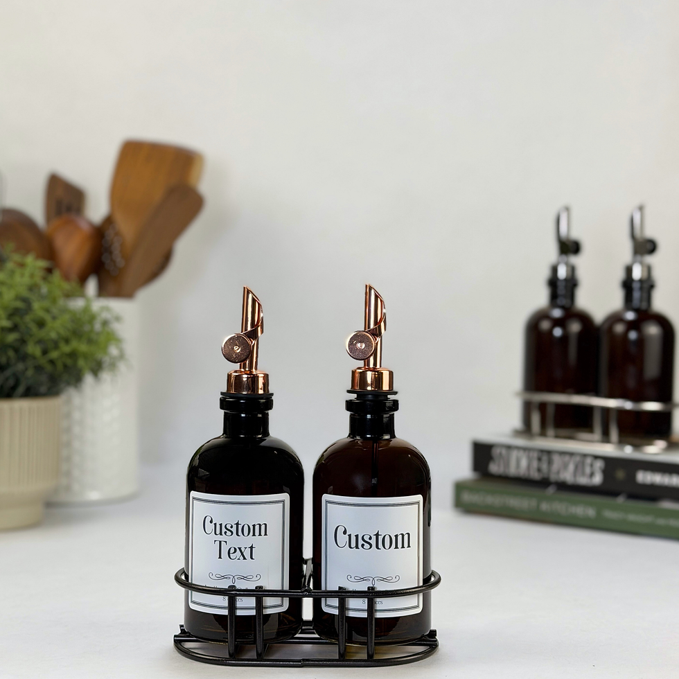 Amber Apothecary Glass Bottle Set | Apothecary Collection Custom Label
