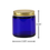 Thumbnail: 4 oz. Cobalt Blue Glass 58-400 Straight Sided Jar with Gold Metal Lid