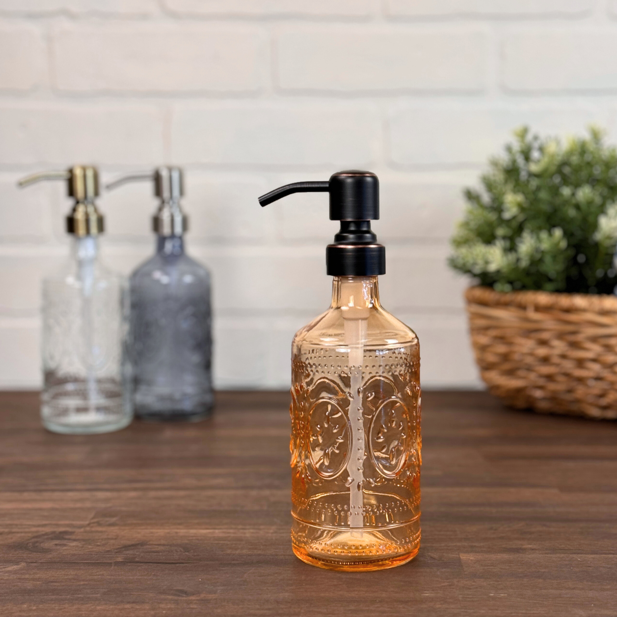Tuscany Glass Soap Dispenser Orange