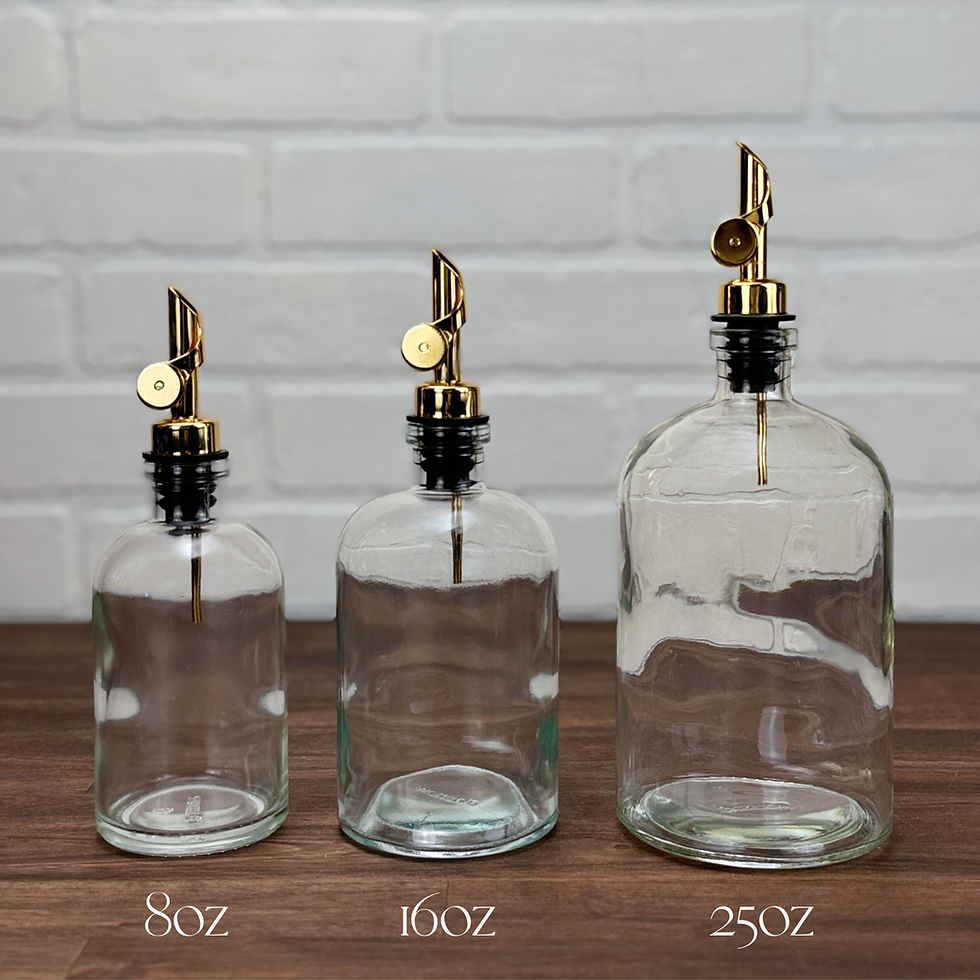 Thumbnail: 8-ounce Clear Glass Apothecary Bottle | Weighted Pour Spouts