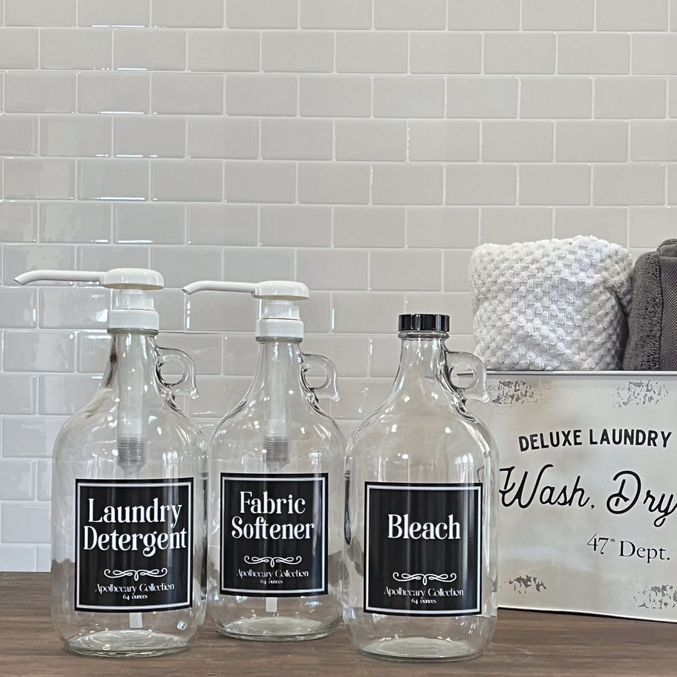 Thumbnail: 64-ounce Clear Glass Laundry Bottles | Apothecary Collection
