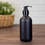 Thumbnail: 8 oz Black Matte Boston Round Glass Bottle with Black Plastic Soap Pump