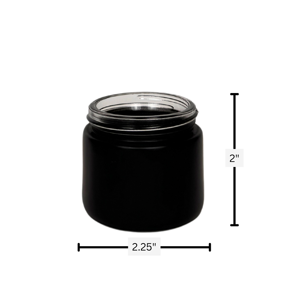 2 oz. Black Matte Glass 53-400 Straight Sided Round Jar