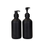 Thumbnail: 8 oz Black Matte Boston Round Glass Bottle with Black Plastic Soap Pump