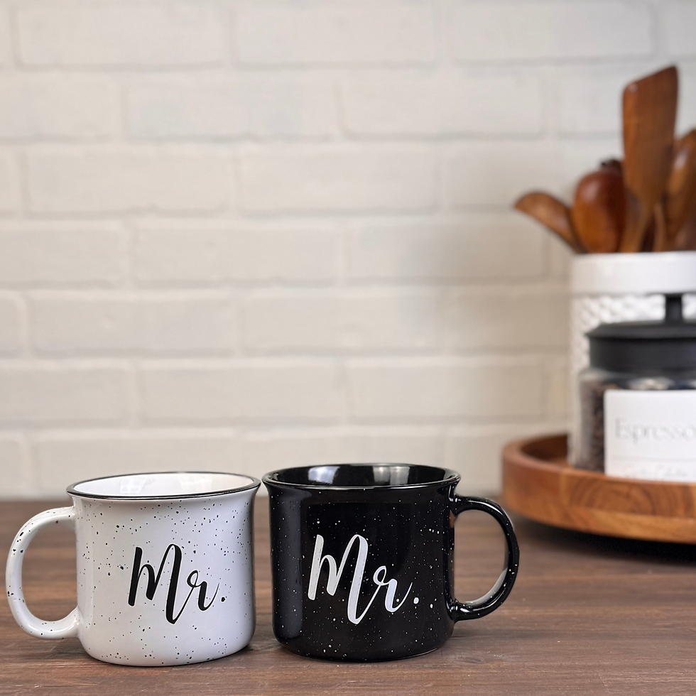 Thumbnail: Mr. + Mr. + Mrs. + Mrs. Coffee Mug Sets - Mr. White and Mr. Black