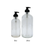 Thumbnail: 8 oz Clear Boston Round Glass Bottle with Black Plastic Soap Pump