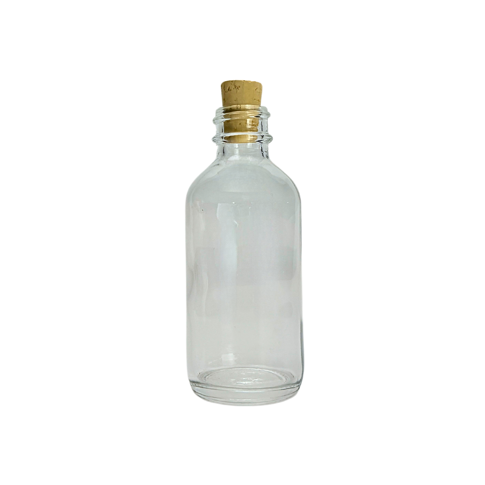 2 oz. (60 ML) Clear Glass Bottle with Cork Stopper