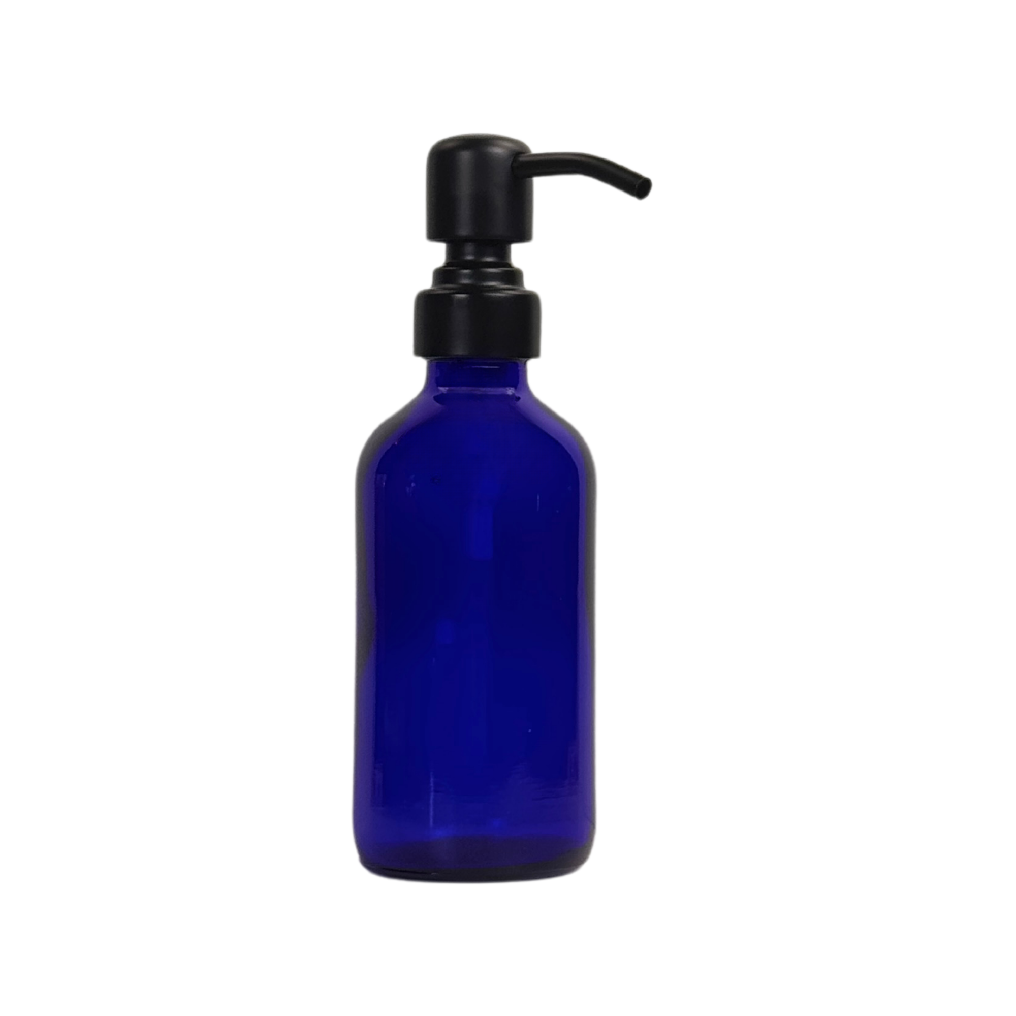 Cobalt Blue Boston Round Bottle with Designer Soap Dispenser