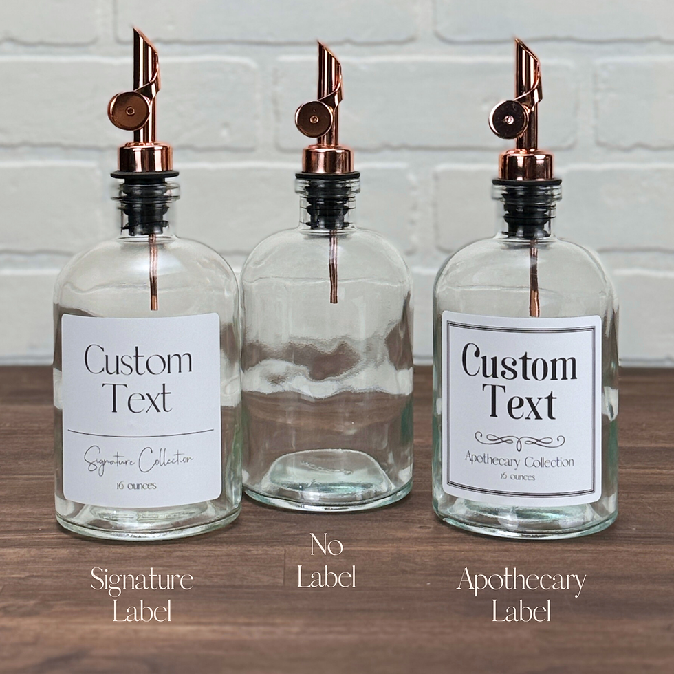 Thumbnail: 16-ounce Clear Glass Apothecary Bottle | Weighted Pour Spouts
