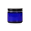 Thumbnail: 2 oz. Cobalt Blue Glass 53-400 Straight Sided Jar with Black Metal Lid