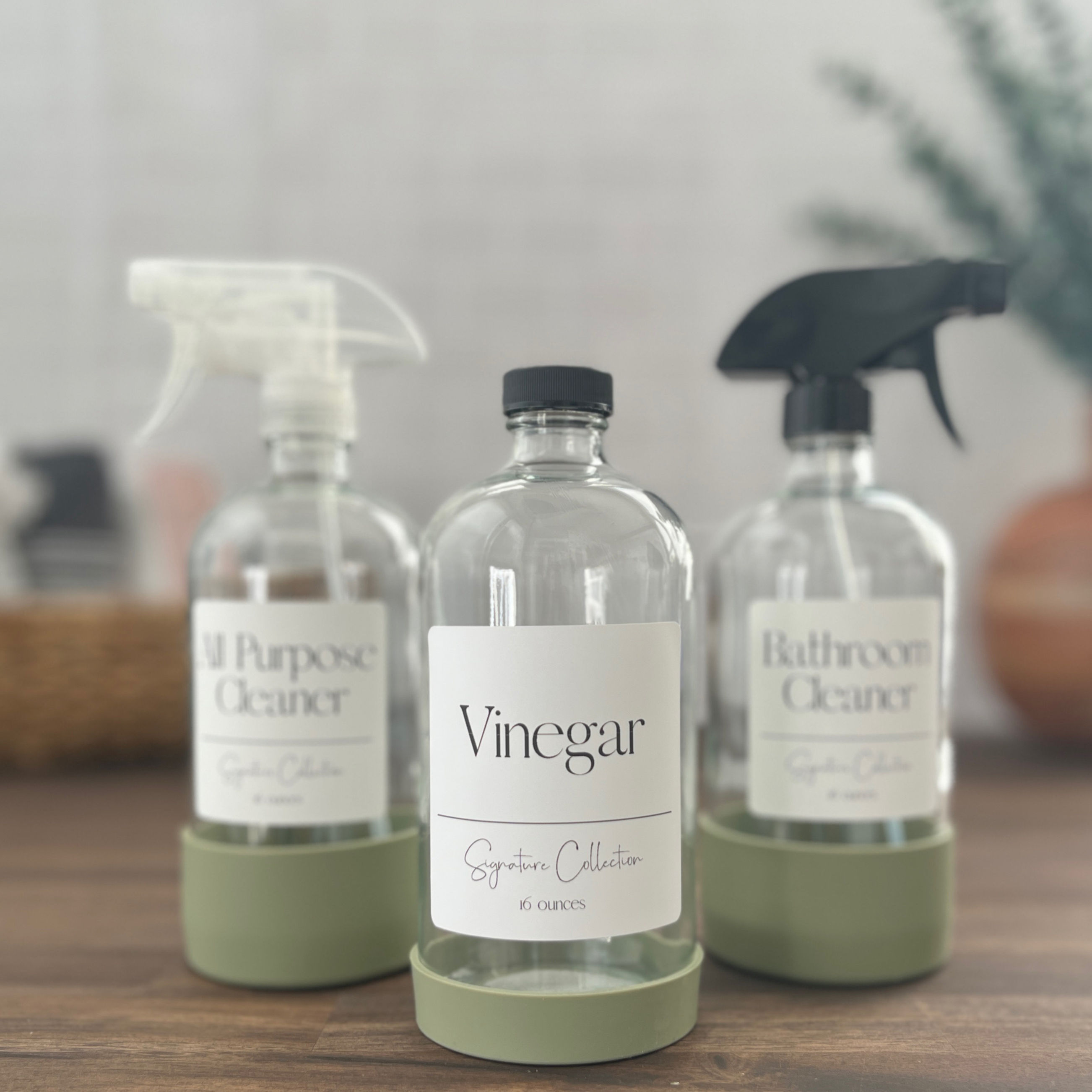 Clear Glass Spray Bottles with Silicone Sleeve | Signature Collection