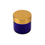 Thumbnail: 2 oz. Cobalt Blue Glass 53-400 Straight Sided Jar with Gold Lid