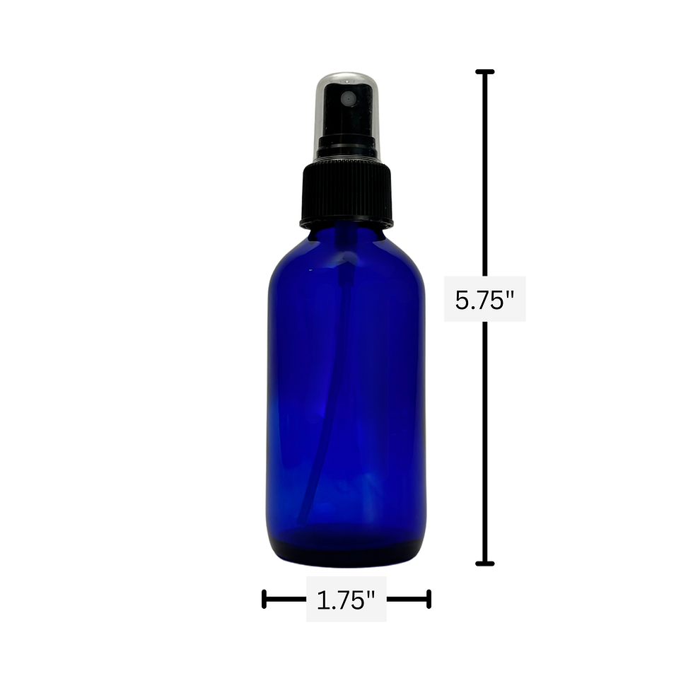 Thumbnail: 4 oz. (120 ML) Cobalt Blue Glass Bottle with Black Fine Mist Sprayer