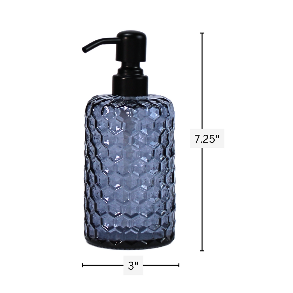 Thumbnail: 14 oz Honeycomb Glass Soap Dispenser bottles with Designer Soap Dispenser