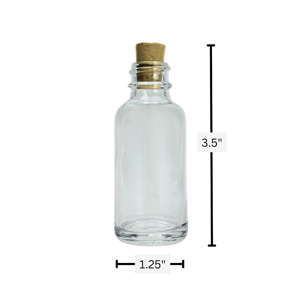 1 oz. (30 ML) Clear Glass Bottle with Cork Stopper