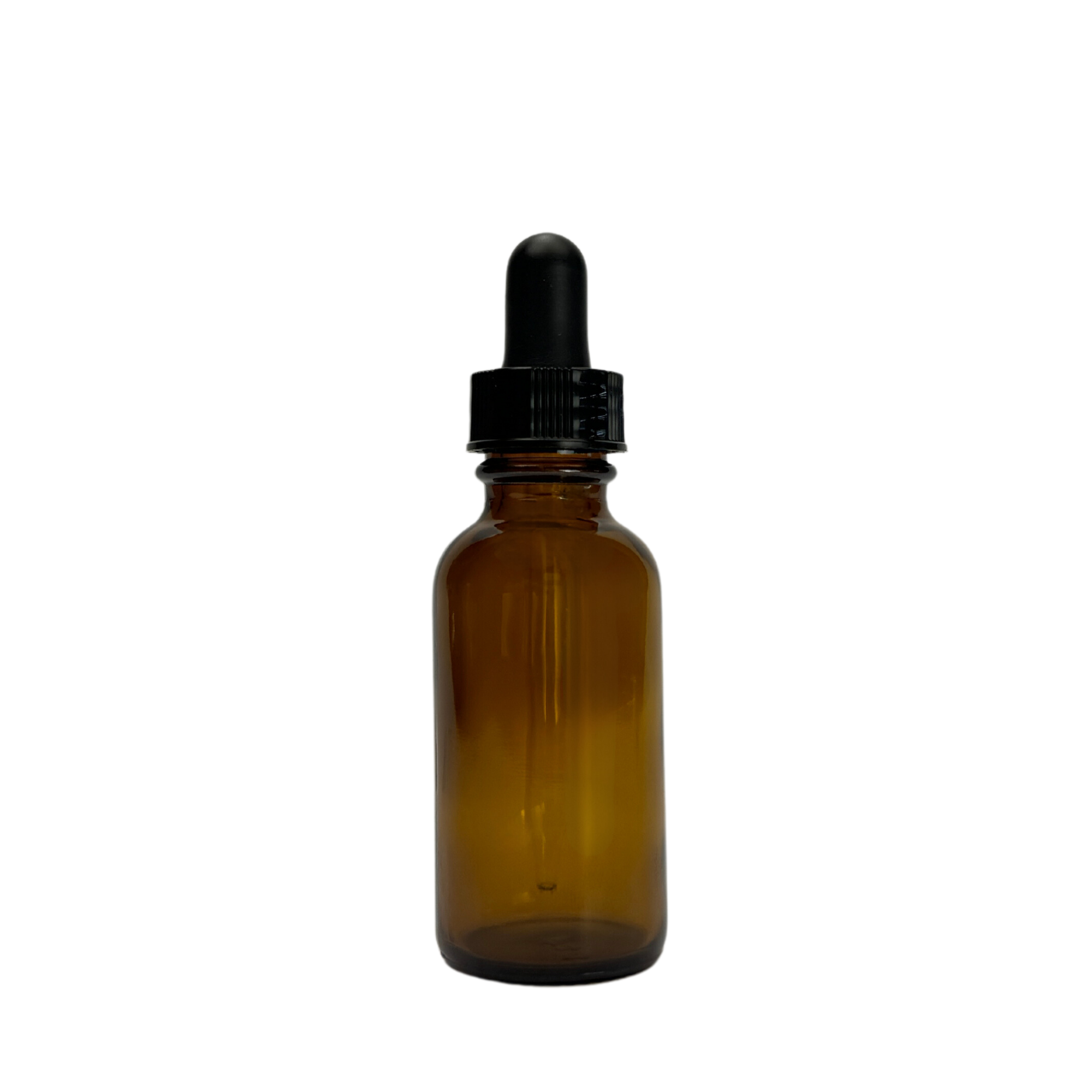 1 oz. (30 ML) Amber Glass Bottle with Black Glass Dropper