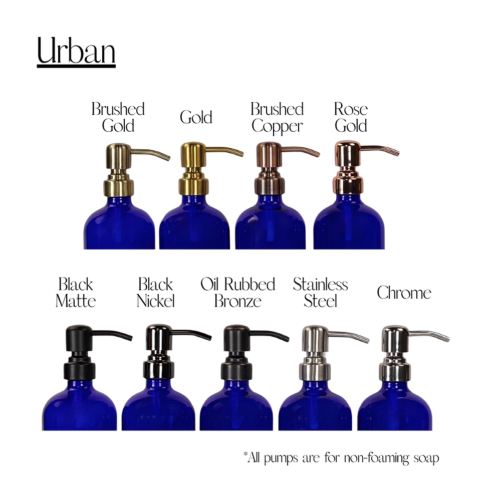 Thumbnail: Cobalt Blue Glass Dispenser | Signature Collection Custom Label