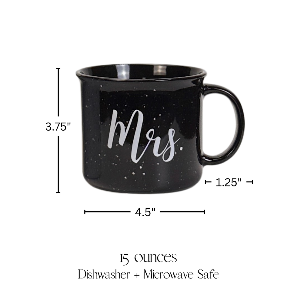 Thumbnail: Mr. + Mr. + Mrs. + Mrs. Coffee Mug Sets - Dimensions