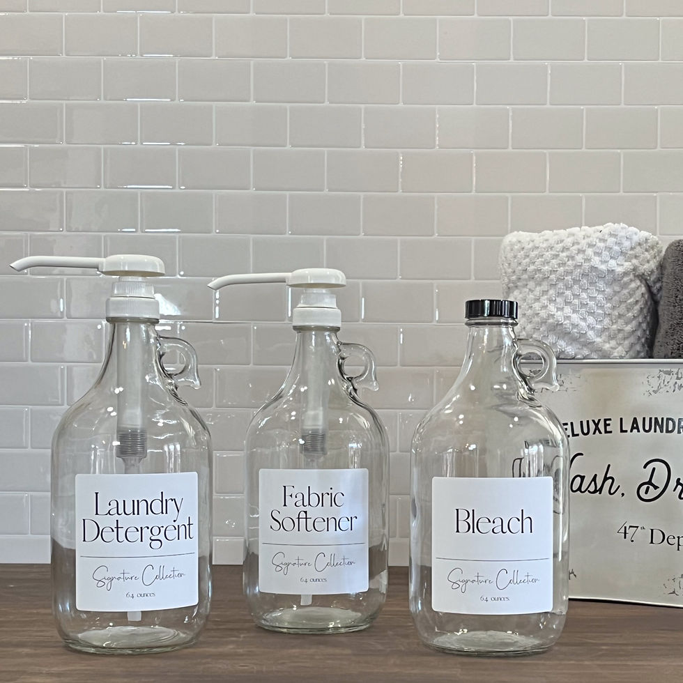 Thumbnail: 64-ounce Clear Glass Laundry Bottles | Signature Collection