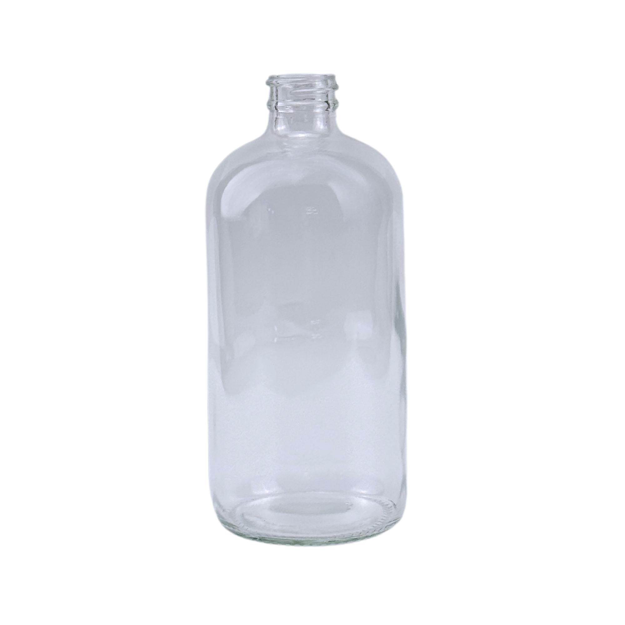 16 oz Clear Boston Round Glass Bottle