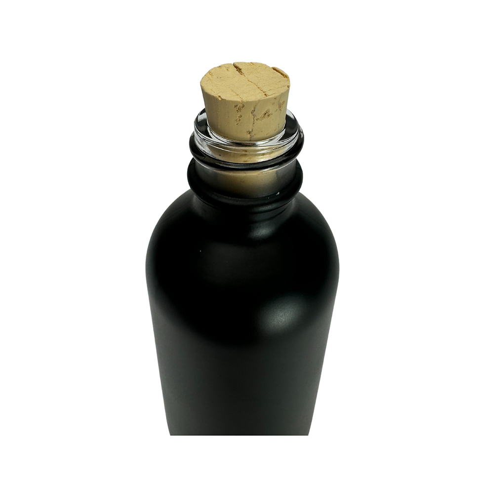 Thumbnail: 2 oz. (60 ML) Black Matte Glass Bottle with Cork Stopper