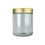 Thumbnail: 16 oz. Clear Glass 89-400 Straight Sided Jar with Brushed Gold Lid