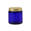 Thumbnail: 4 oz. Cobalt Blue Glass 58-400 Straight Sided Jar with Gold Metal Lid