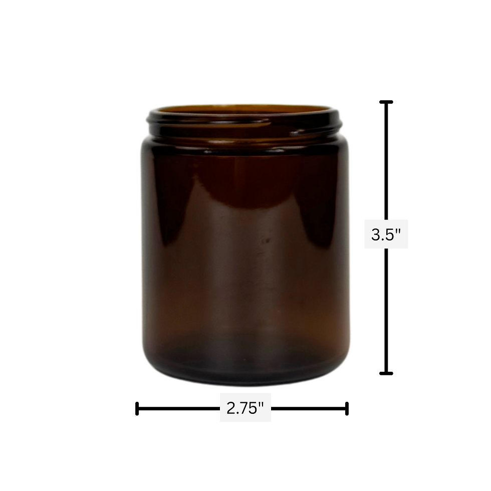 Thumbnail: 8 oz. Amber Glass 70-400 Straight Sided Jar with Brushed Gold Lid