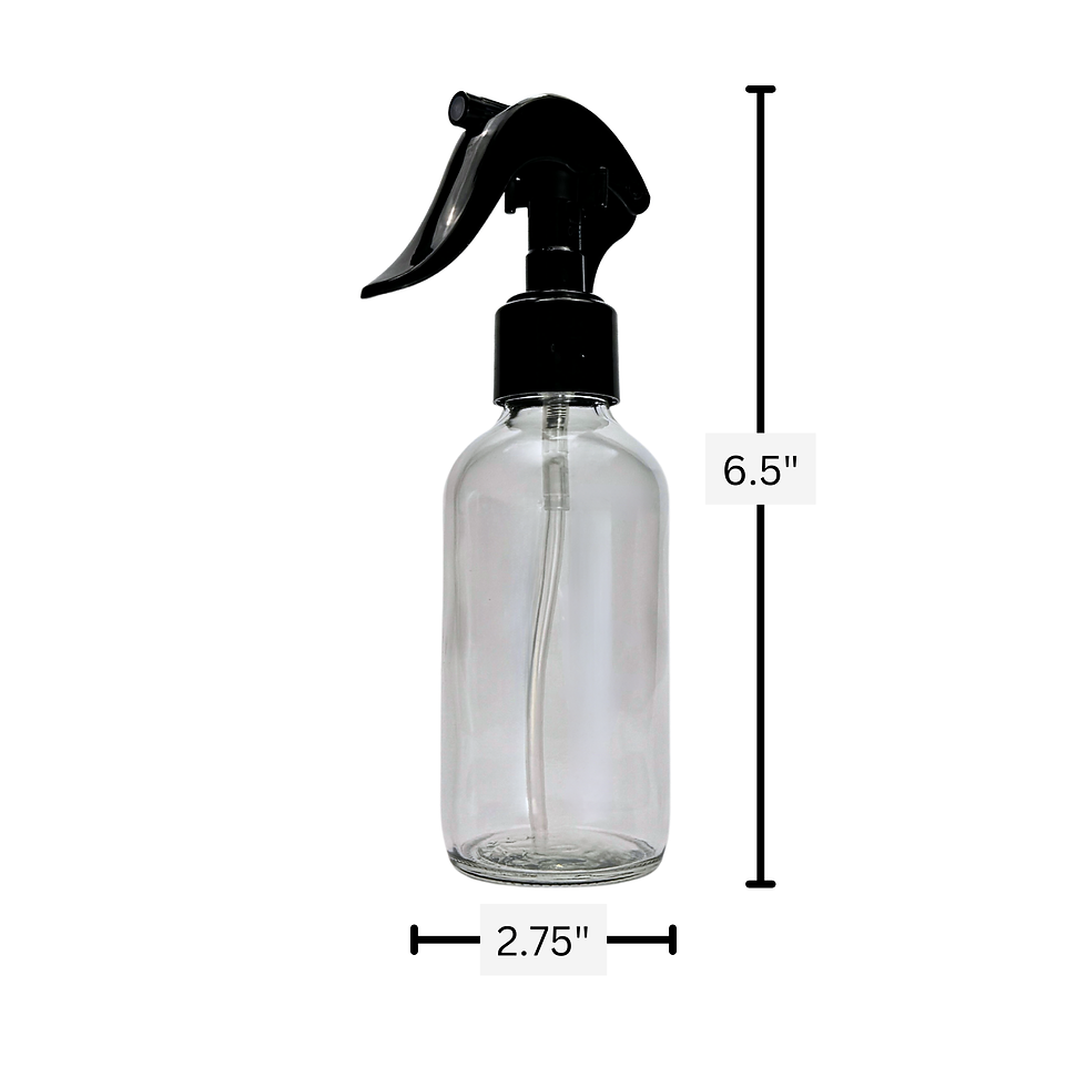 Thumbnail: 4 oz. (120 ML) Clear Matte Glass Bottle with Black Mini Trigger Sprayer