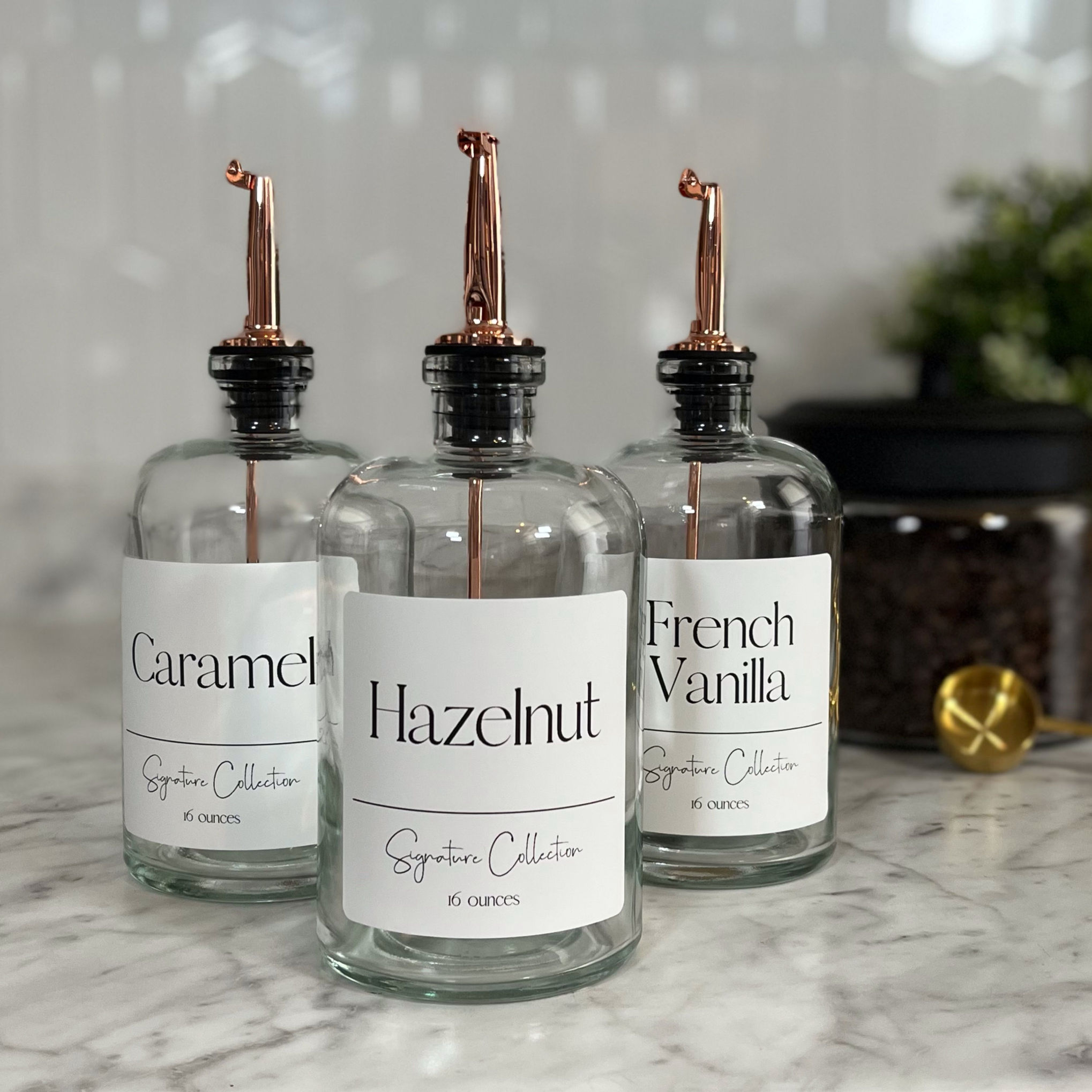 16-ounce Coffee Syrup Bottle with Weighted Pour Spout | Signature Collection