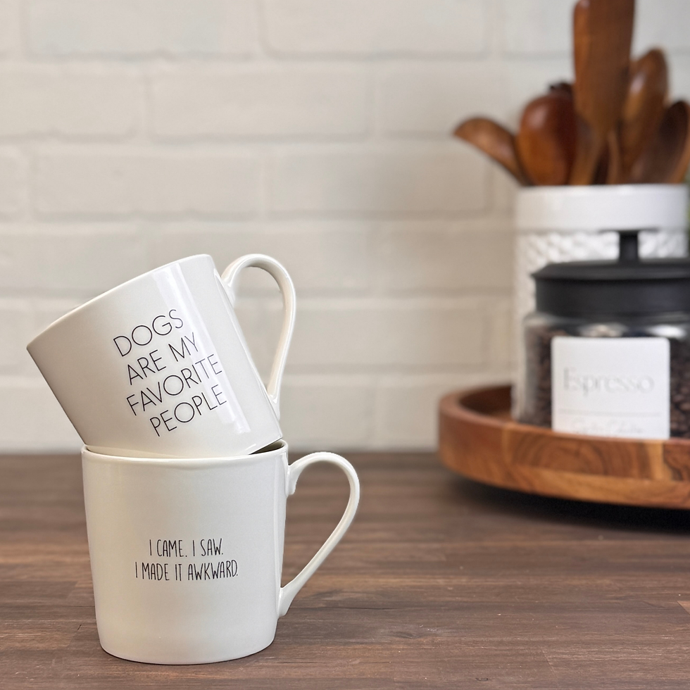 Thumbnail: Funny Café Mugs - DOGS ARE MY FAVORITE PEOPLE or I CAME. I SAW. I MADE IT AWKWARD.