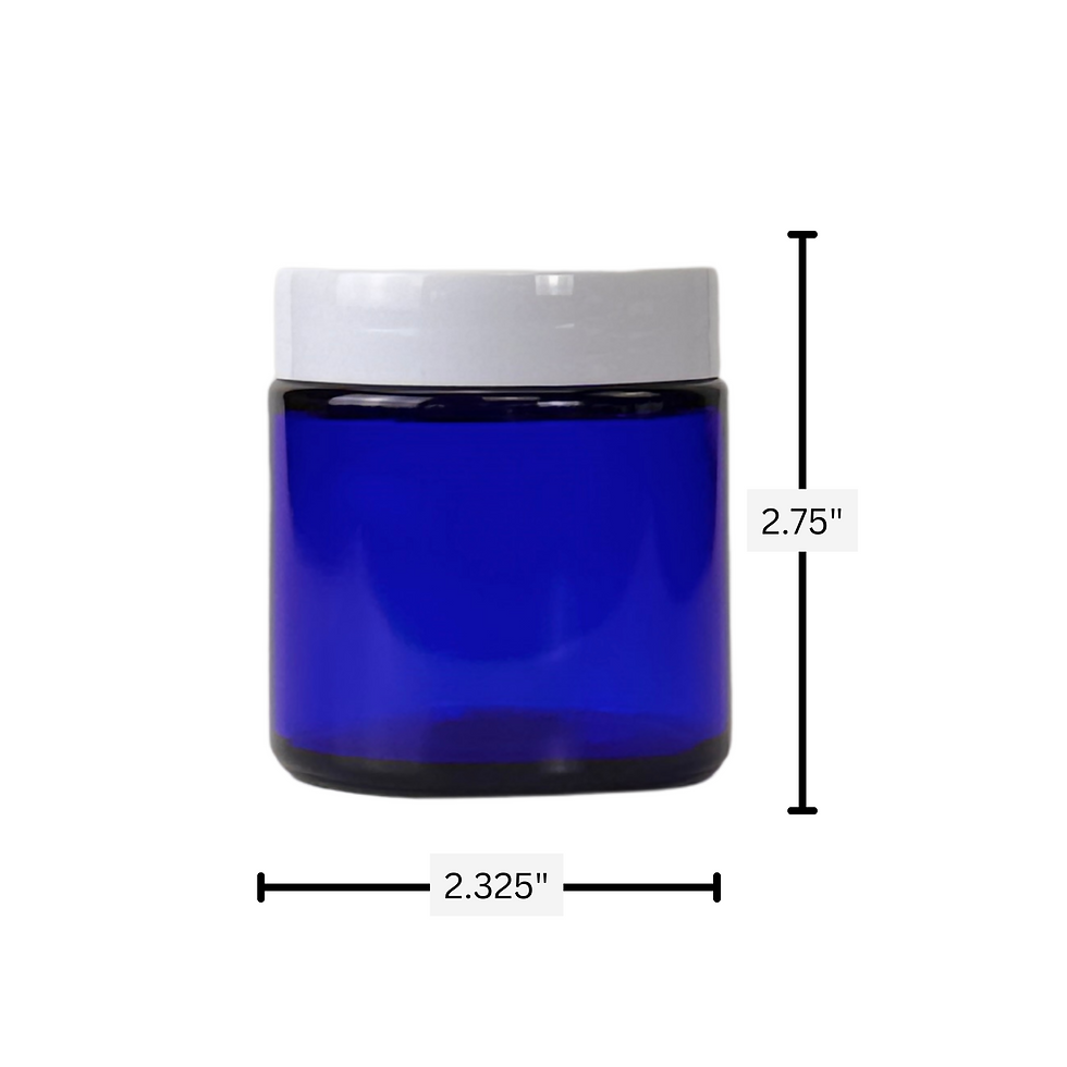 Thumbnail: 4 oz. Cobalt Blue Glass 58-400 Straight Sided Round Jar with PP Lids