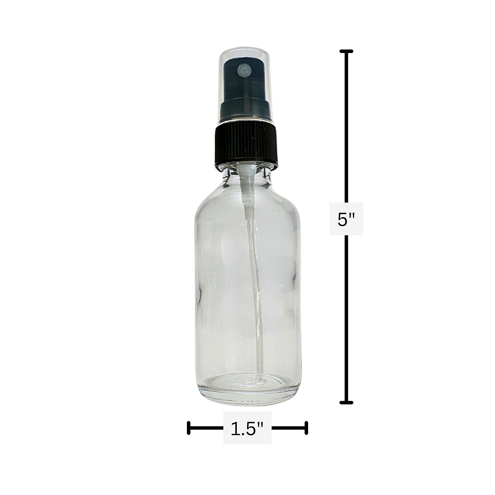 2 oz. (60 ML) Clear Glass Bottle with Black Fine Mist Sprayer