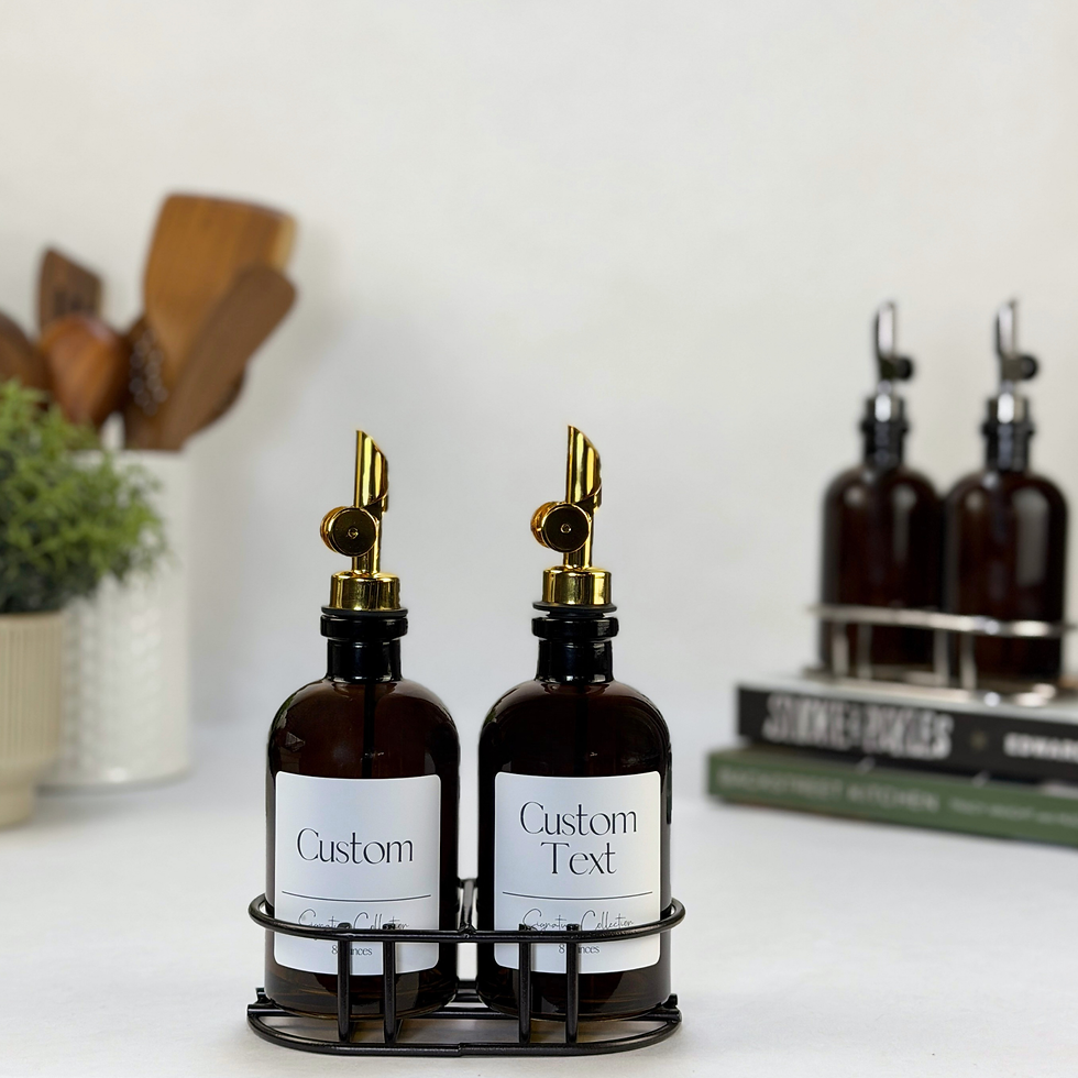 Amber Apothecary Glass Bottle Set | Signature Collection Custom Label