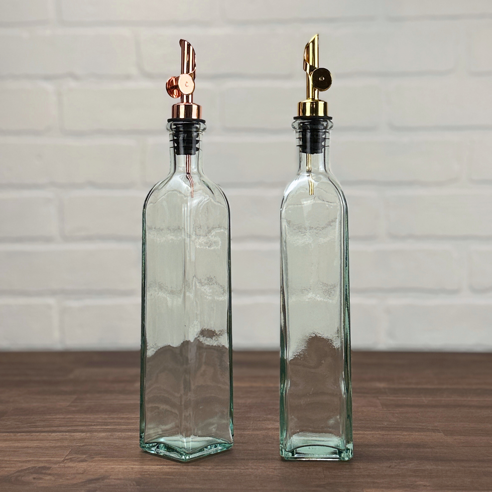 Thumbnail: 12.5oz Rectangular Recycled Glass Bottles | Weighted Pour Spouts