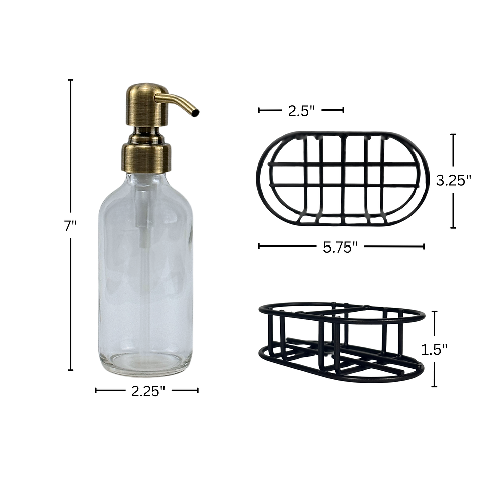 Thumbnail: Clear Glass Hand Soap + Dish Soap Dispenser Set | Apothecary Collection