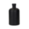 16 oz. Black Matte Boston Round Glass Bottle with Black Cap