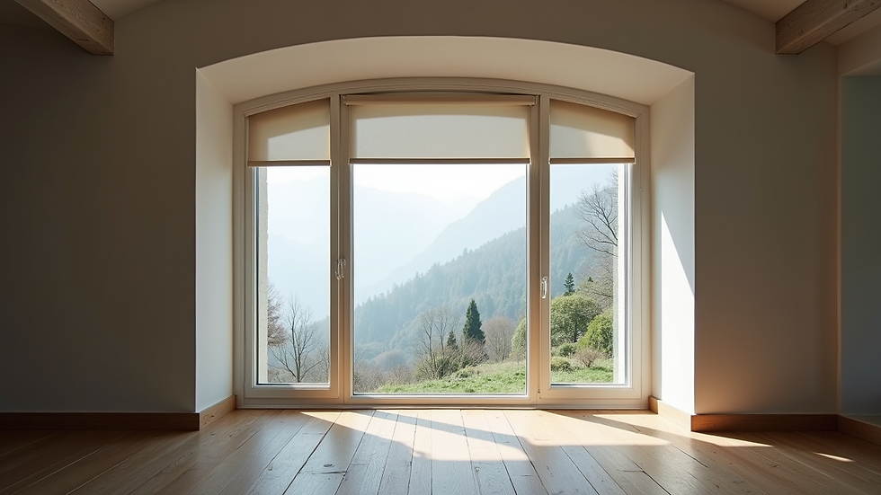 Eye-level view of a classic Altbau window with newly installed modern Rollladen