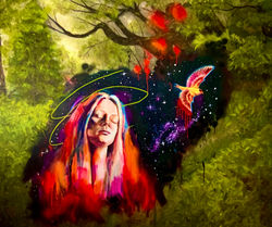 "Planet B" - 2022 - oils and spray paint on 5ftx6ft stretched canvas