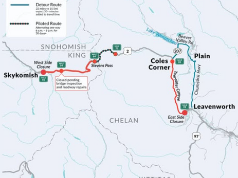 Detour opens travel around highway slide in Tumwater Canyon