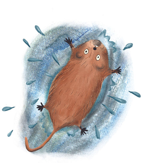 Vole water splash character