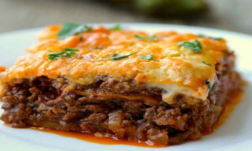 Slice of beef moussaka
